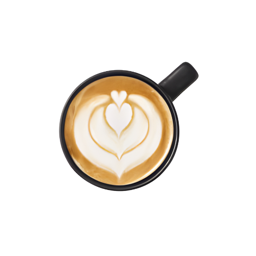 Coffee cup floating inside the Galaxy Cafe experience